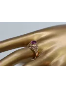 čtrnáctinová růžová zlata Ruby Ring Vintage craft vrc012r-rb Art Deco