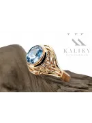 Ring Vintage style Aquamarine čtrnásťkaraté ružové zlato vrc012r-aq Art Deco