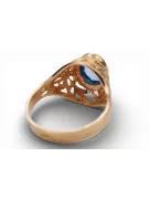 14K rose red gold Aquamarine ring vrc012r-aq Vintage Art Deco USSR Soviet Russian style