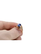 χρυσό ροζ Sapphire Ring Vintage style vrc012r-sp Art Deco