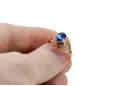 Sapphire 14K a crescut aur roșu Inel Stil Vintage vrc012r-sp Art Deco Bijuterii din URSS, stil rusesc