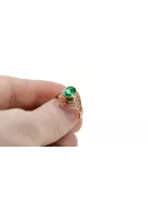 Emerald 14 كارت من الذهب الأحمر الوردي خاتم مجوهرات فينتاج vrc012r-em Art Deco أسلوب روسي سوفيتي اتحاد الجمهوريات السوفيتية