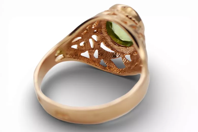 Ring Vintage craft Yellow Peridot čtrnáctinová růžová zlata vrc012r-yp Art Deco