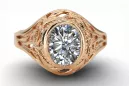 14 Karat Roségold Zircon Ring Vintage Stil vrc012r-zi Art Deco UdSSR sowjetischer russischer Stil