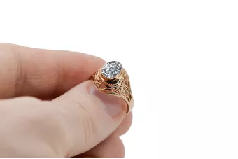 χρυσό ροζ Zircon Ring Vintage Jewlery vrc012r-zi Art Deco