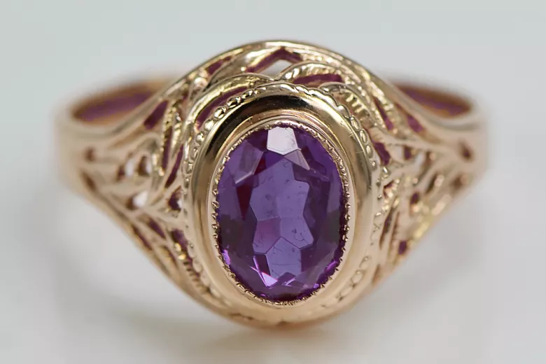 Vintage Anneau Alexandrite Argent sterling 925 vrc012s-ax Art Deco Style Art Déco soviétique