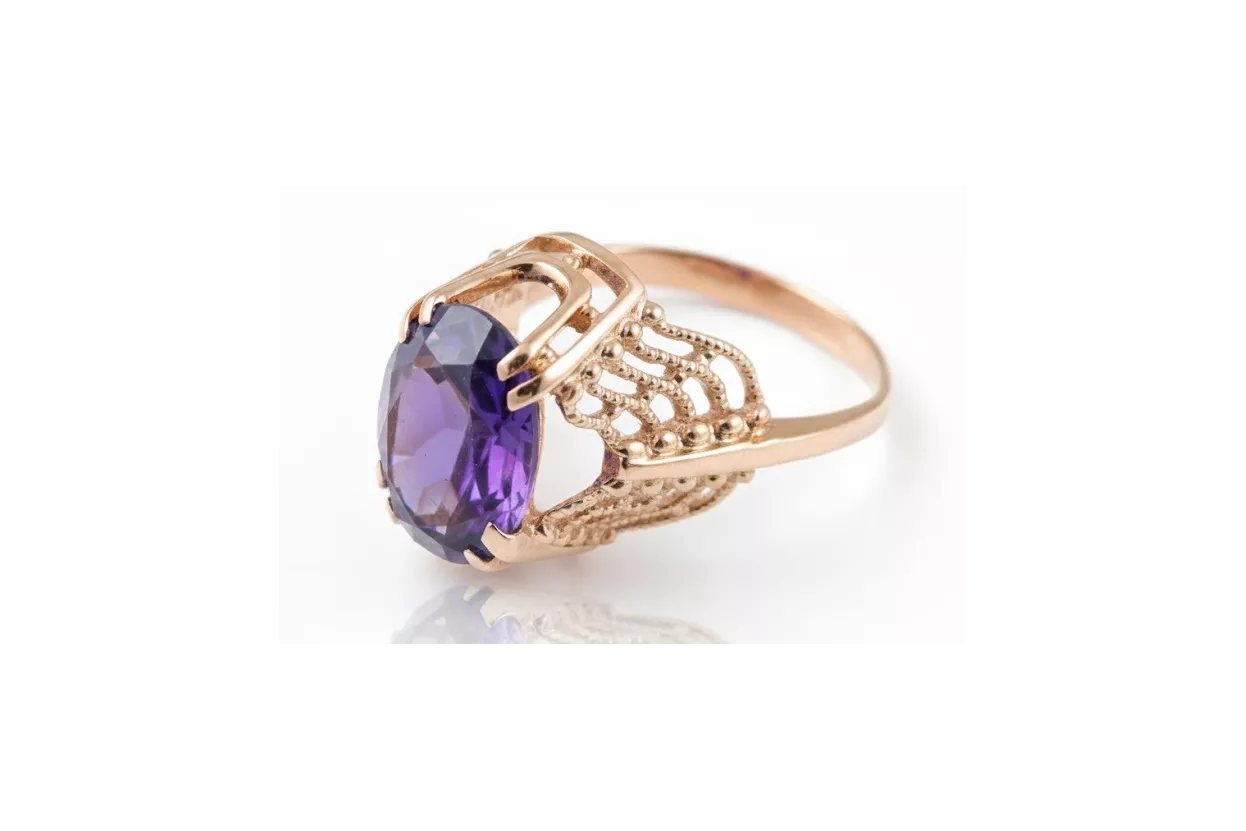 Sovietic rus a crescut 14k 585 aur Alexandrite Ruby Emerald Safir Zircon inel vrc146