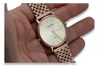 Zlaté pánske hodinky Geneve ★ Zlotychlopak.pl ★ Zlatá čistota 585 333 Nízka cena!