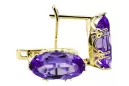 Aur galben 8K 750 Alexandrite cercei vec021z-ax Rusesc Sovietic URSS Vintage Craft Art Deco style