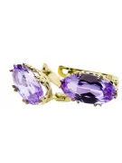 Aur galben 8K 750 Alexandrite cercei vec021z-ax Rusesc Sovietic URSS Vintage Craft Art Deco style