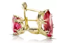 8K Gelbgold 750 Ruby ohrringe vec021z-rb Russisch Sowjetisch UdSSR Vintage Schmuck Art Deco style