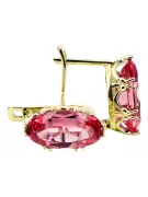 8K žluté zlato 750 Ruby náušnice vec021z-rb Russian Soviet USSR Vintage Art Deco style