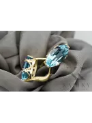 Oro amarillo de 8 quilates 750 Aquamarine pendientes vec021z-aq Ruso Soviético URSS Vintage Art Deco style