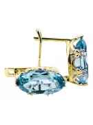 8K κίτρινο χρυσό 750 Aquamarine Σκουλαρίκια vec021z-aq Russian Soviet USSR Vintage Jewlery Art Deco style