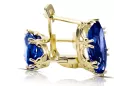 Oro amarillo de 8 quilates 750 Sapphire pendientes vec021z-sp Ruso Soviético URSS Vintage Art Deco style