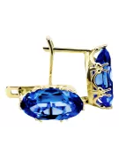 Yellow 8k gold 750 Sapphire earrings vec021z-sp Russian Soviet USSR Vintage Art Deco style