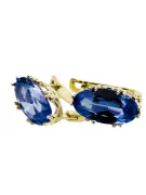 Yellow 8k gold 750 Sapphire earrings vec021z-sp Russian Soviet USSR Vintage Art Deco style
