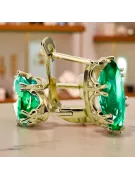 8K Gelbgold 750 Emerald ohrringe vec021z-em Russisch Sowjetisch UdSSR Vintage Handwerk Art Deco style