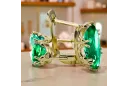 8K κίτρινο χρυσό 750 Emerald Σκουλαρίκια vec021z-em Russian Soviet USSR Vintage craft Art Deco style