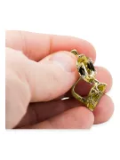 8K Gelbgold 750 Yellow Peridot ohrringe vec021z-yp Russisch Sowjetisch UdSSR Vintage Schmuck Art Deco style