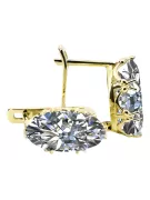 Or jaune 8 carats 750 Zircon des boucles d'oreilles vec021z-zi Russe Soviétique URSS Bijoux vintage Art Deco style