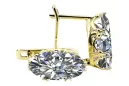 Or jaune 8 carats 750 Zircon des boucles d'oreilles vec021z-zi Russe Soviétique URSS Bijoux vintage Art Deco style