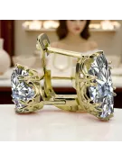 Kolczyki z żółtego 8k złota 750 z Cyrkonią vec021z-zi ZSRR styl Vintage Art Deco