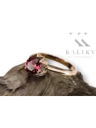 Пръстен Винтидж крафт Ruby 14K розово червено злато vrc051r-rb Art Deco СССР съветски руски стил