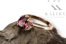 Ruby Or rose rouge 14 carats Anneau Artisanat vintage vrc051r-rb Art Deco Style URSS soviétique russe