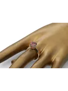 14K rose red gold Ruby ring vrc051r-rb Vintage Art Deco Russian Soviet jewelry, style