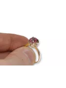 Vintage Craft Inel Ruby 14K a crescut aur roșu vrc051r-rb Art Deco Stil URSS sovietic rusesc
