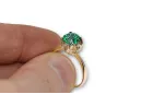 Estilo vintage Anillo Emerald Oro rojo rosa de 14 quilates vrc051r-em Art Deco Estilo de la URSS