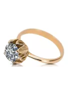 Винтаж изделия Кольцо Zircon Розовое золото 14 карат vrc051r-zi Art Deco Винтажные украшения СССР, русский стиль