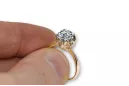 čtrnásťkaraté ružové zlato Zircon Ring Vintage Jewlery vrc051r-zi Art Deco