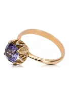 14K rose red gold Alexandrite ring vrc051r-ax Vintage style Art Deco jewelry, Soviet USSR style