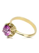 Amethyst 14k κίτρινο χρυσό Ring Vintage style vrc051y-am Art Deco