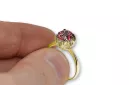 Pierścionek z żółtego 14k złota z Rubinem vrc051y-rb Styl Vintage Art Deco Biżuteria z epoki ZSRR, styl rosyjski
