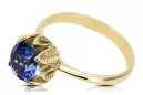 Sapphire 14k žluté zlato Ring Vintage craft vrc051y-sp Art Deco
