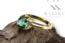 Pierścionek z żółtego 14k złota z Szmaragdem vrc051y-em Klasyczny Vintage Art Deco Styl biżuterii rosyjskiej,