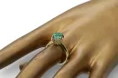 Anillo Estilo vintage Emerald Oro amarillo de 14 quilates vrc051y-em Art Deco Joyería rusa, estilo URSS