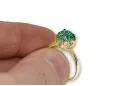Pierścionek z żółtego 14k złota z Szmaragdem vrc051y-em Klasyczny Vintage Art Deco Styl biżuterii rosyjskiej,