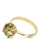 Aur galben 14K Yellow Peridot Inel Stil Vintage vrc051y-yp Art Deco Bijuterii din URSS, stil rusesc