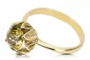 Aur galben 14K Yellow Peridot Inel Stil Vintage vrc051y-yp Art Deco Bijuterii din URSS, stil rusesc