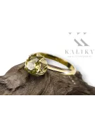 Aur galben 14K Yellow Peridot Inel Stil Vintage vrc051y-yp Art Deco Bijuterii din URSS, stil rusesc