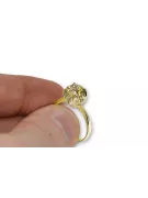 Aur galben 14K Yellow Peridot Inel Stil Vintage vrc051y-yp Art Deco Bijuterii din URSS, stil rusesc