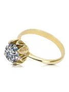 Zircon Or jaune 14 carats Anneau Style vintage vrc051y-zi Art Deco Style russe soviétique URSS