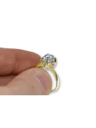Zircon 14k žlté zlato Ring Vintage craft vrc051y-zi Art Deco