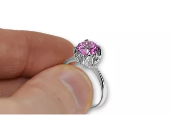 Anneau Amethyst Argent sterling 925 Vintage vrc051s-am Art Deco Style URSS soviétique russe
