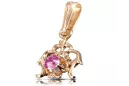 Rose Pink 14k Gold Amethyst přívěsek VPC019r Ruský sovětský SSSR vintage styl
