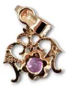 Rose rose 14k or améthyste pendentif VPC019R russe soviétique ussr style vintage